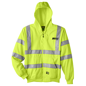 Berne Hi-Vis Class 3 Lined Hooded Sweatshirt Thumbnail