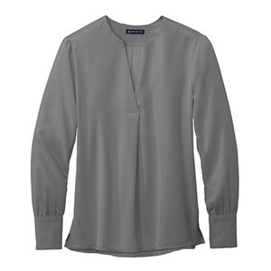 Brooks Brothers Open-Neck Satin Blouse Thumbnail