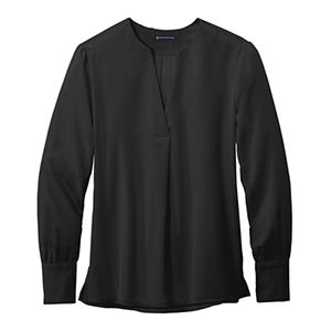 Brooks Brothers Open-Neck Satin Blouse / Thumbnail