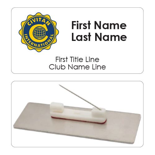 Civitan Club Name Tag - 3 line Image