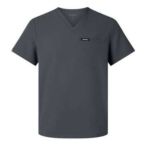 Jaanuu Men's 3-Pocket Scrub V-Neck Top Image