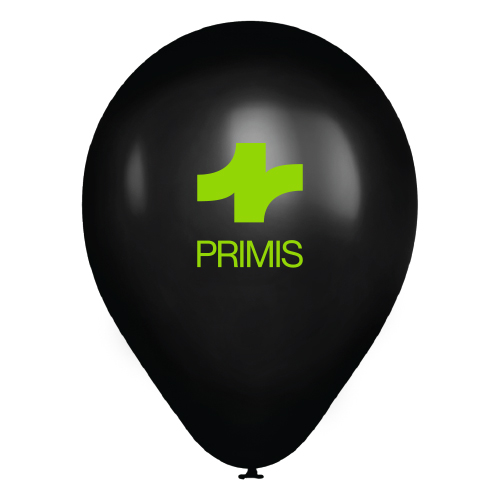 9" Lime Black Latex Balloon