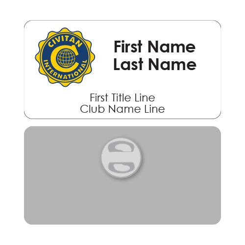 Civitan Club Name Tag - 3 line