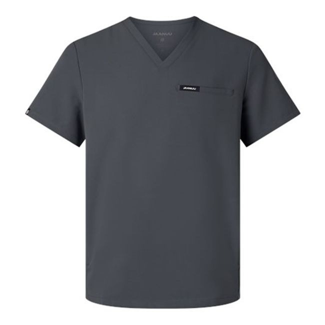 Jaanuu Men's 3-Pocket Scrub V-Neck Top Image