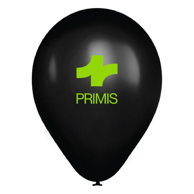 9" Lime Black Latex Balloon